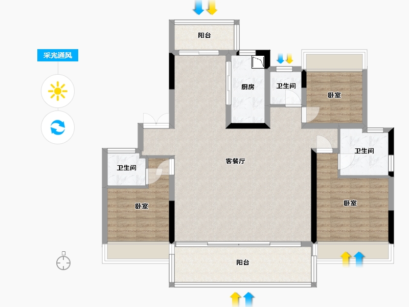 湖北省-十堰市-大家十里桃源-116.04-户型库-采光通风