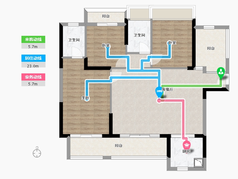 广东省-惠州市-鑫月广场天钻-103.02-户型库-动静线