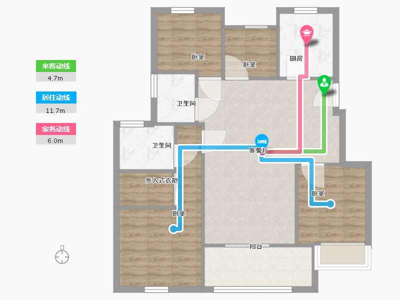 江苏省-苏州市-悦岚山花园-84.00-户型库-动静线