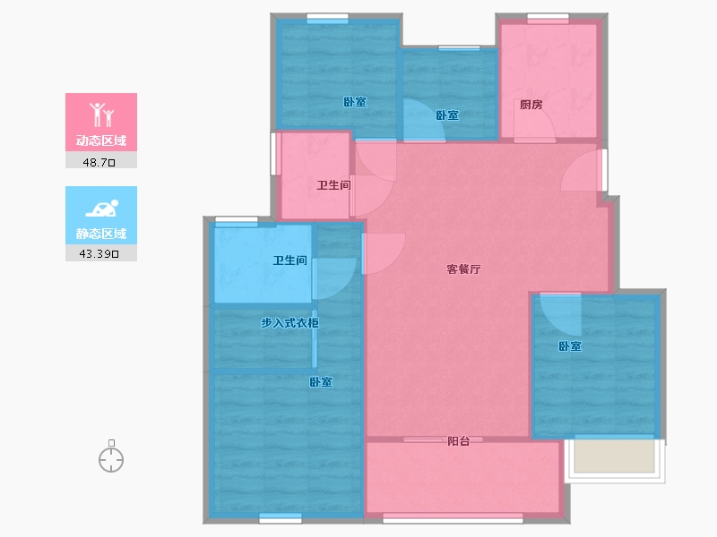 江苏省-苏州市-悦岚山花园-84.00-户型库-动静分区