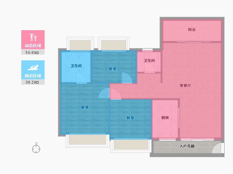 湖南省-常德市-深柳国际-84.46-户型库-动静分区