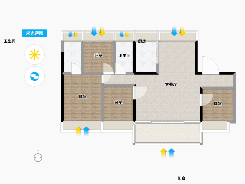 湖北省-黄石市-阳新碧桂园云境-114.28-户型库-采光通风