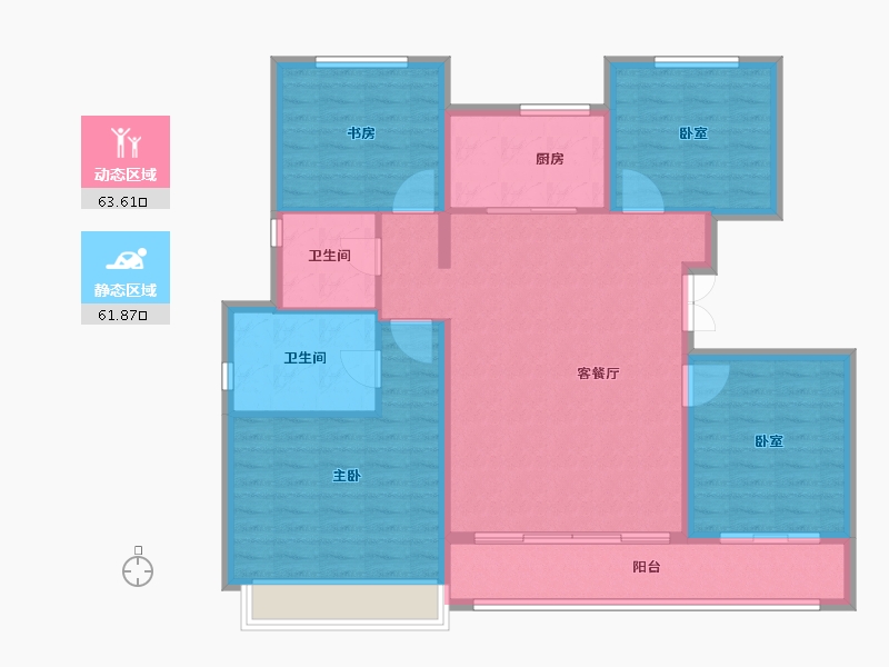 山东省-东营市-富力盛悦府-113.94-户型库-动静分区