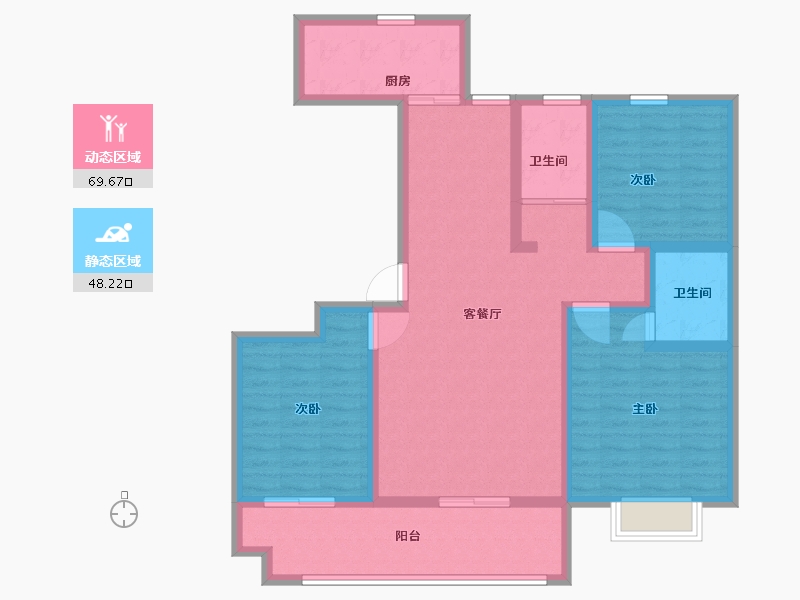 山东省-临沂市-科技公馆-105.01-户型库-动静分区