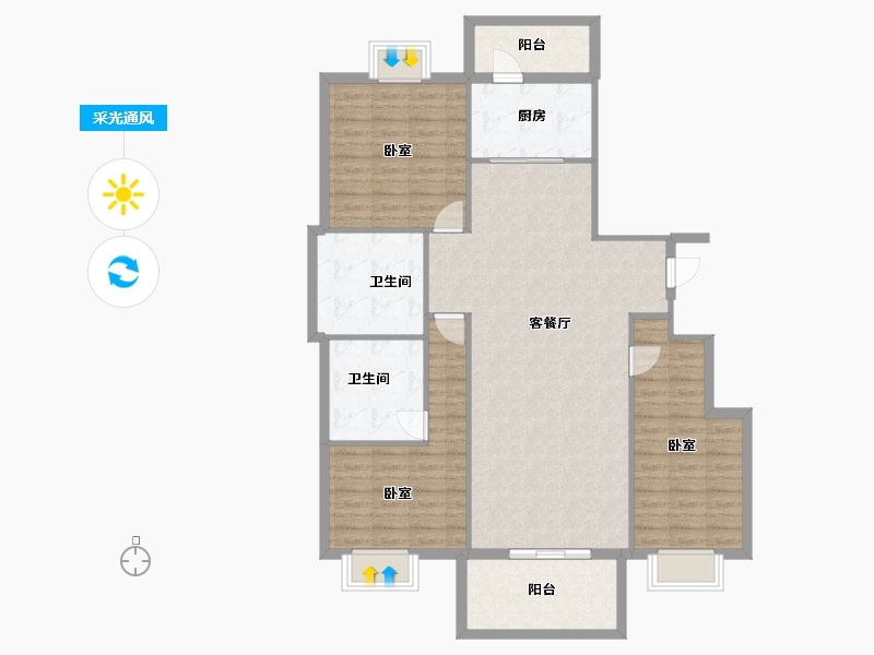 湖北省-黄冈市-山河万里-118.90-户型库-采光通风