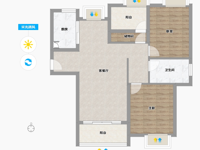 福建省-厦门市-中交和美新城-77.00-户型库-采光通风