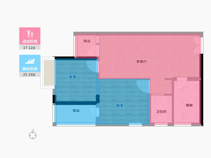 湖北省-孝感市-佳磐瑞府-55.18-户型库-动静分区