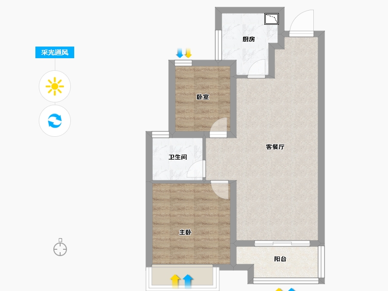 福建省-厦门市-保利住宅第5湾-55.00-户型库-采光通风