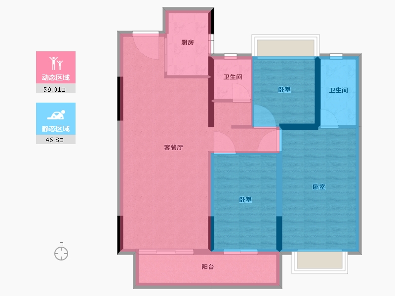 湖北省-武汉市-中建壹品澜荟-95.17-户型库-动静分区