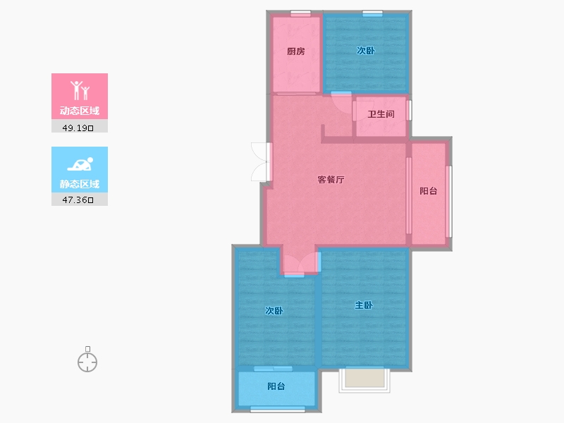 山东省-临沂市-城建·锦绣府-86.00-户型库-动静分区