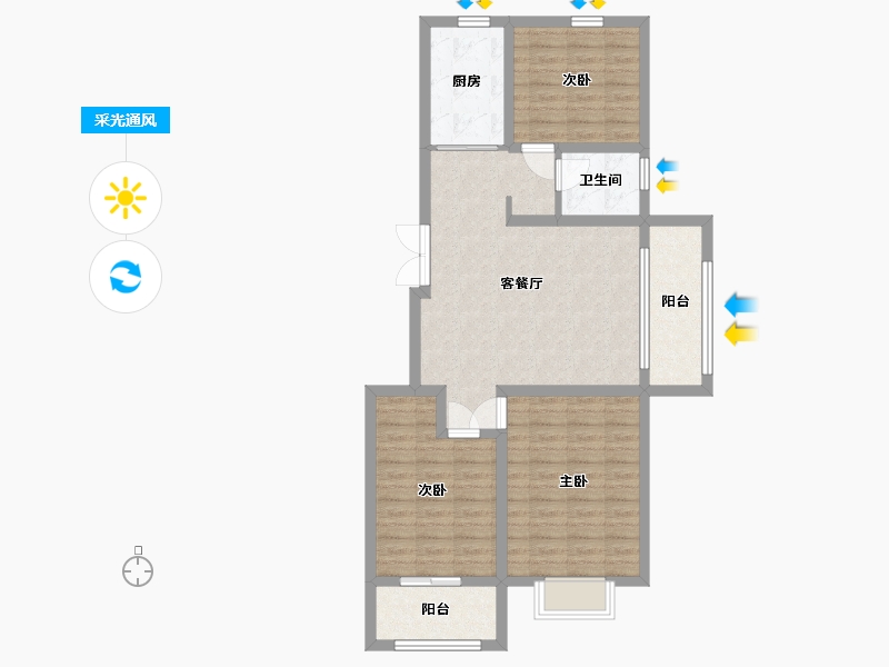 山东省-临沂市-城建·锦绣府-86.00-户型库-采光通风