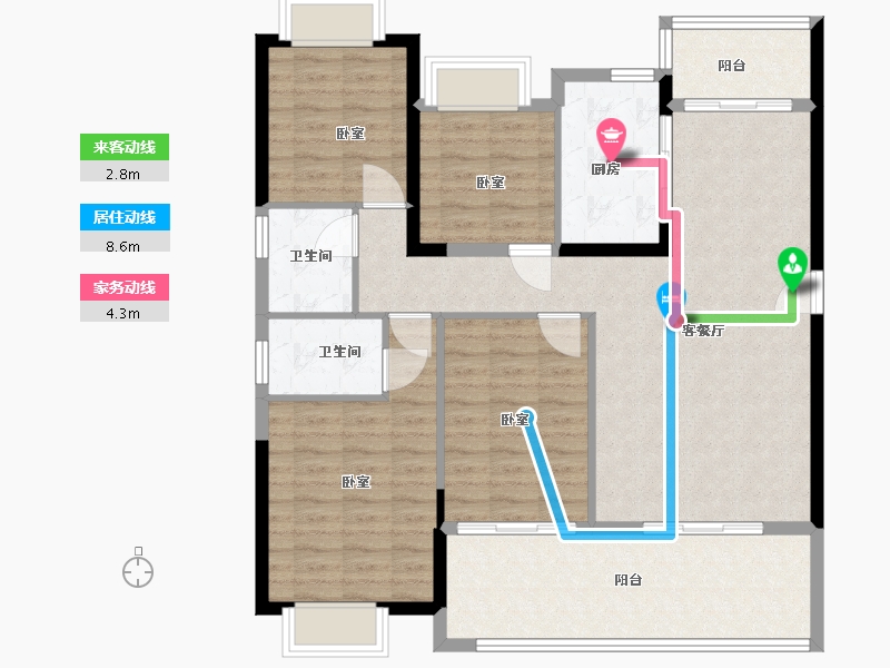 湖南省-岳阳市-中景世家-112.00-户型库-动静线