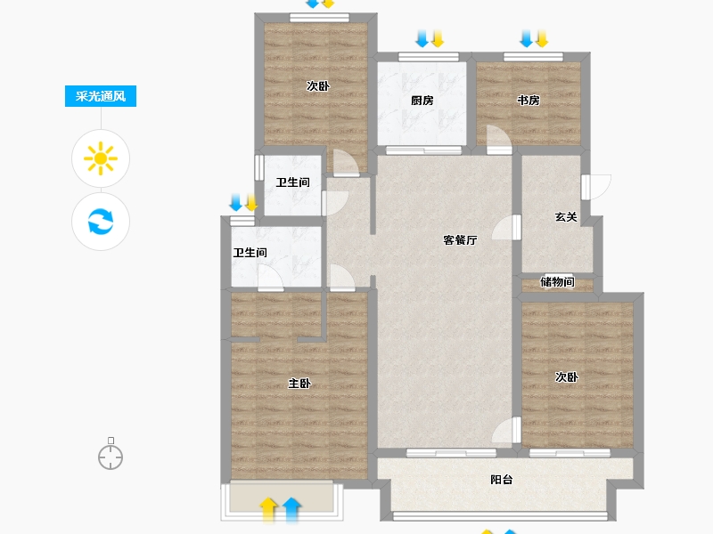 河南省-许昌市-中梁昱龙首府-103.99-户型库-采光通风