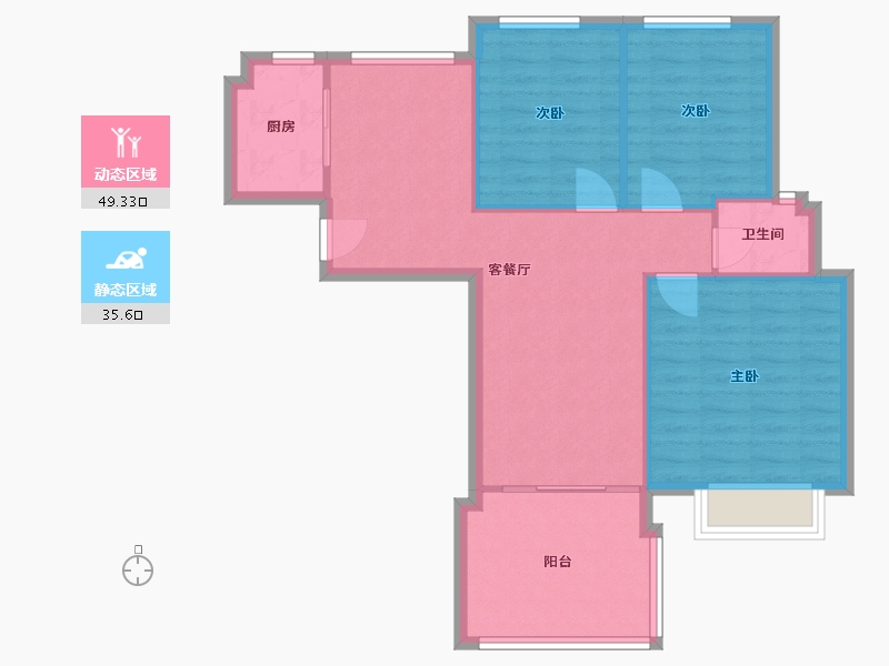 河南省-郑州市-郑东新世界-77.24-户型库-动静分区