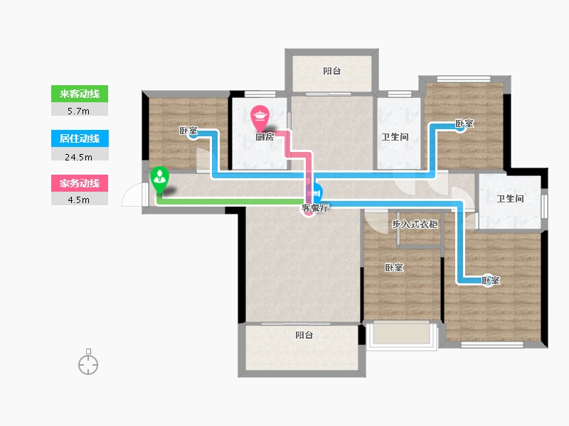 湖南省-衡阳市-东方和园-105.40-户型库-动静线