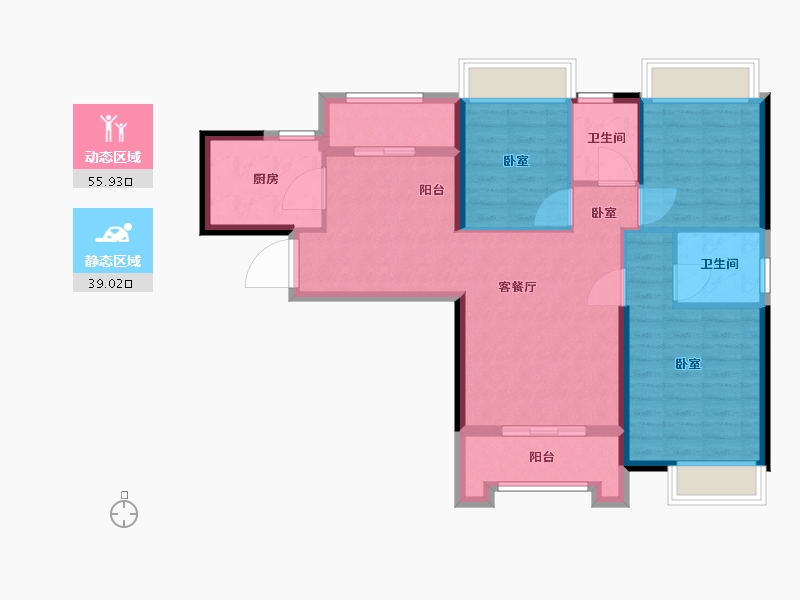 湖北省-武汉市-星湖湾-85.00-户型库-动静分区