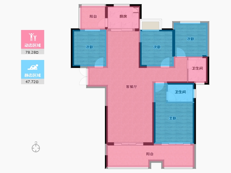 湖南省-湘潭市-湾田九华湖壹号-112.30-户型库-动静分区