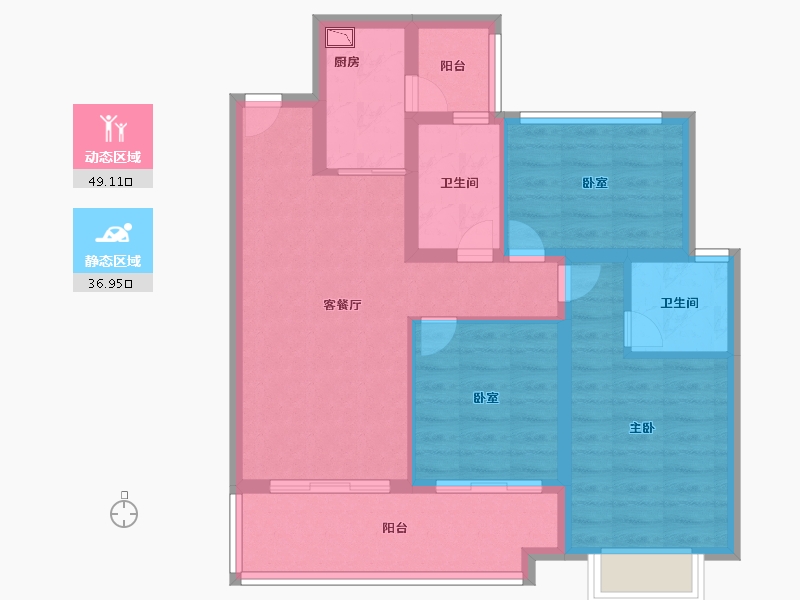 福建省-厦门市-保利住宅第5湾-75.99-户型库-动静分区