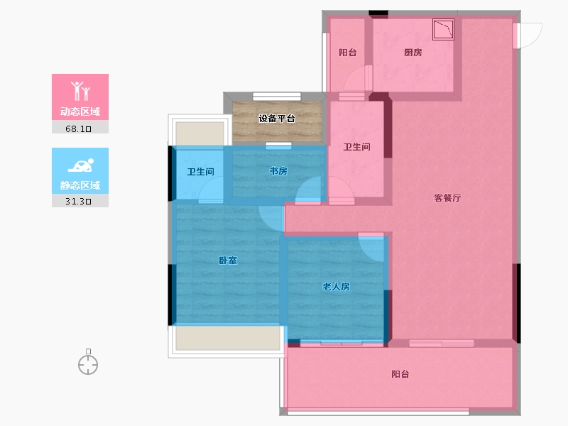 湖北省-十堰市-大家十里桃源-90.78-户型库-动静分区