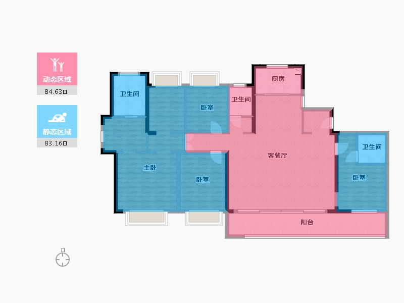 湖北省-武汉市-光谷澎湃城奥山府-151.51-户型库-动静分区