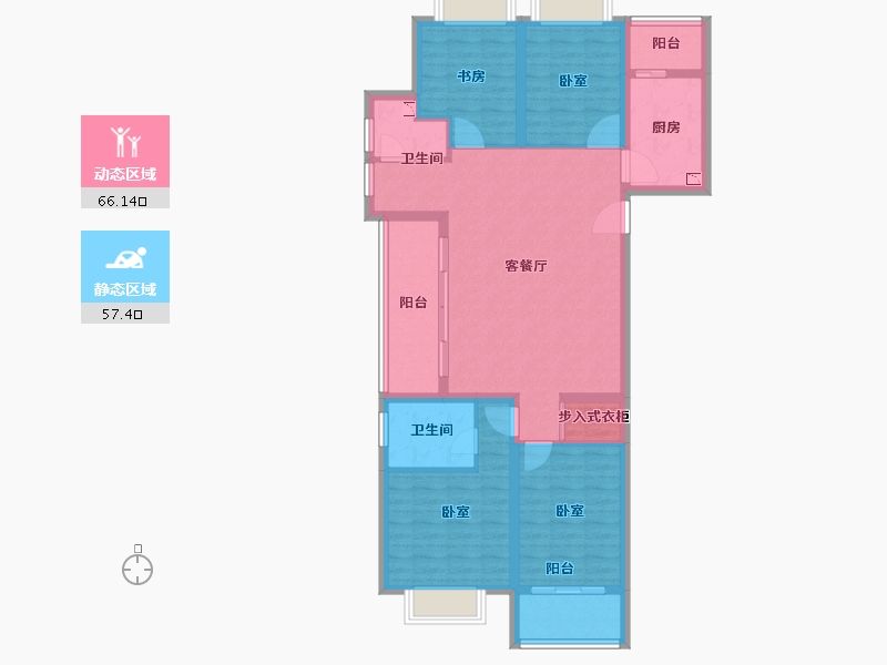 湖北省-黄石市-天行·御景庄园-110.42-户型库-动静分区