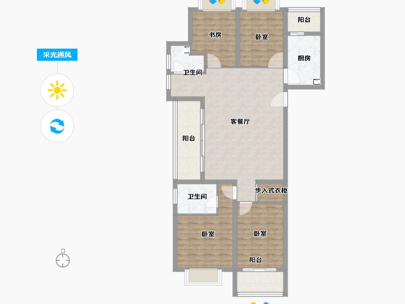 湖北省-黄石市-天行·御景庄园-110.42-户型库-采光通风