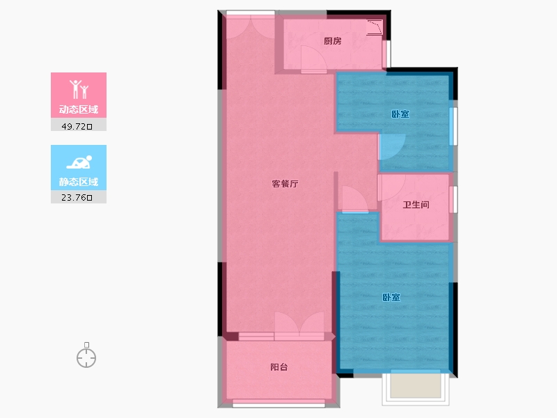 湖北省-武汉市-新长江香榭国际城-66.02-户型库-动静分区