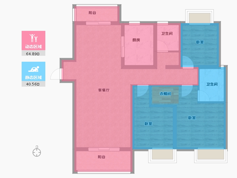 湖北省-孝感市-安陆水岸华府-93.46-户型库-动静分区