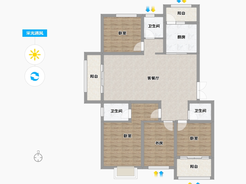 江西省-景德镇市-润华·锦绣天成-113.27-户型库-采光通风