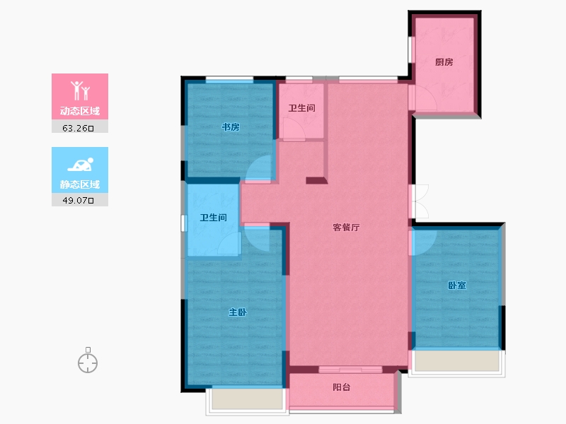 山东省-东营市-鑫都香山悦-101.08-户型库-动静分区