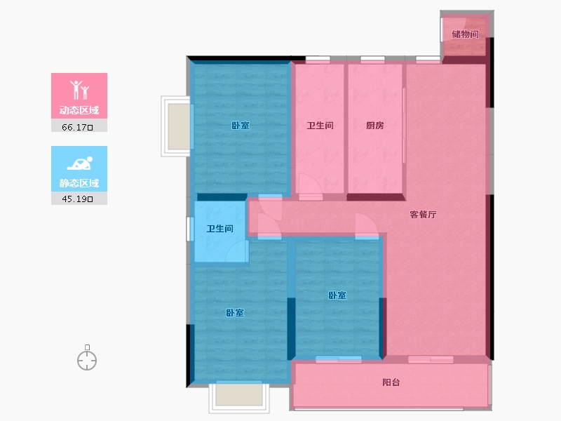 湖南省-株洲市-青龙湾中央学府-99.66-户型库-动静分区