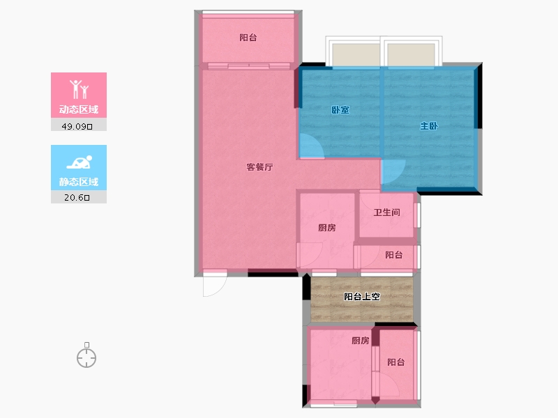 广东省-广州市-青春-66.99-户型库-动静分区