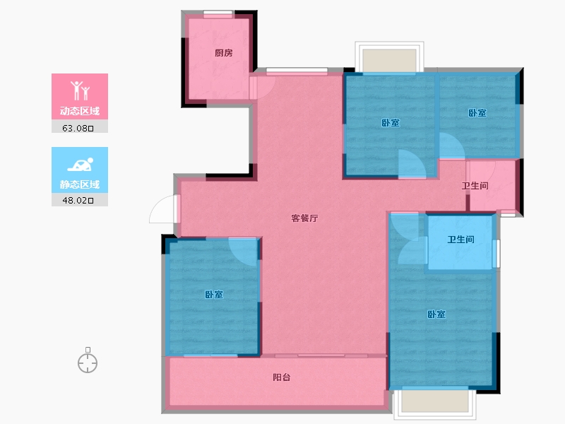 湖南省-衡阳市-东方和园-101.49-户型库-动静分区