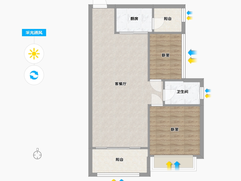 湖南省-常德市-诚信丽景-69.20-户型库-采光通风