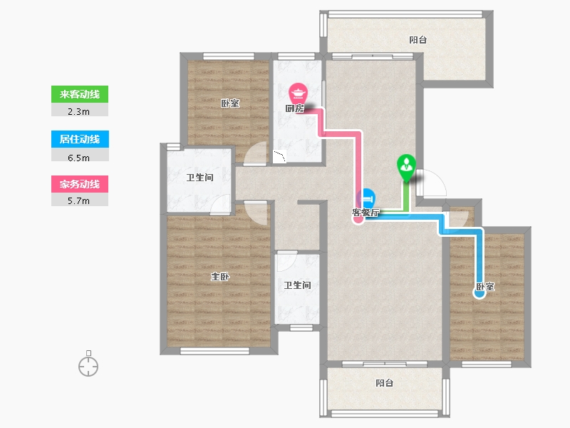 广西壮族自治区-贺州市-绿城·上海公馆-111.53-户型库-动静线