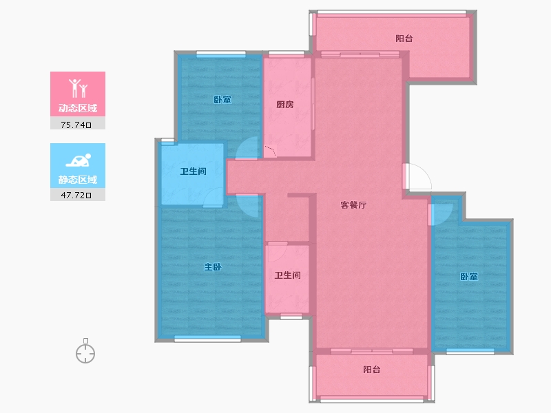 广西壮族自治区-贺州市-绿城·上海公馆-111.53-户型库-动静分区