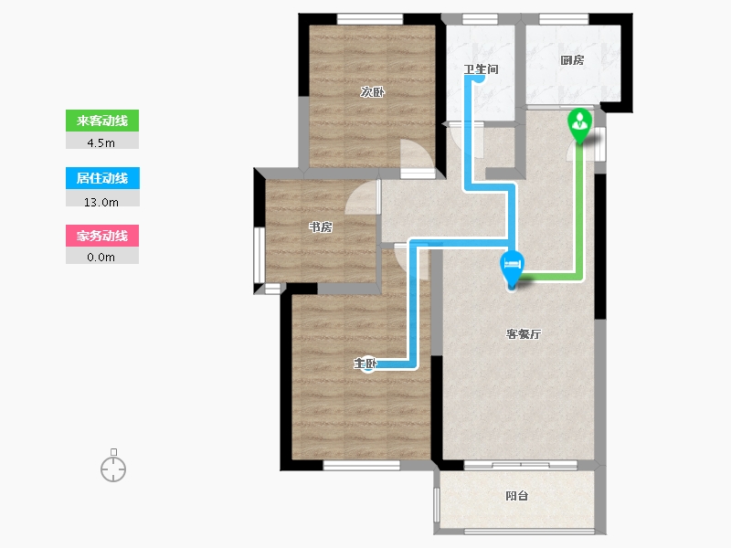 安徽省-蚌埠市-百大鼎元学府-69.85-户型库-动静线