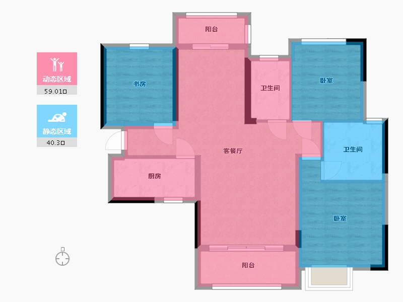 湖南省-湘潭市-九华金水湾-88.64-户型库-动静分区