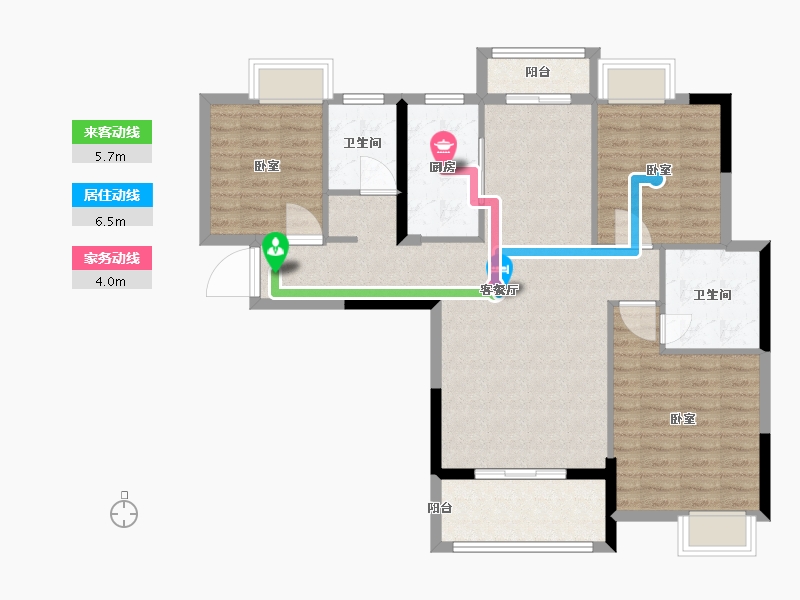 湖北省-武汉市-新港湾-96.00-户型库-动静线