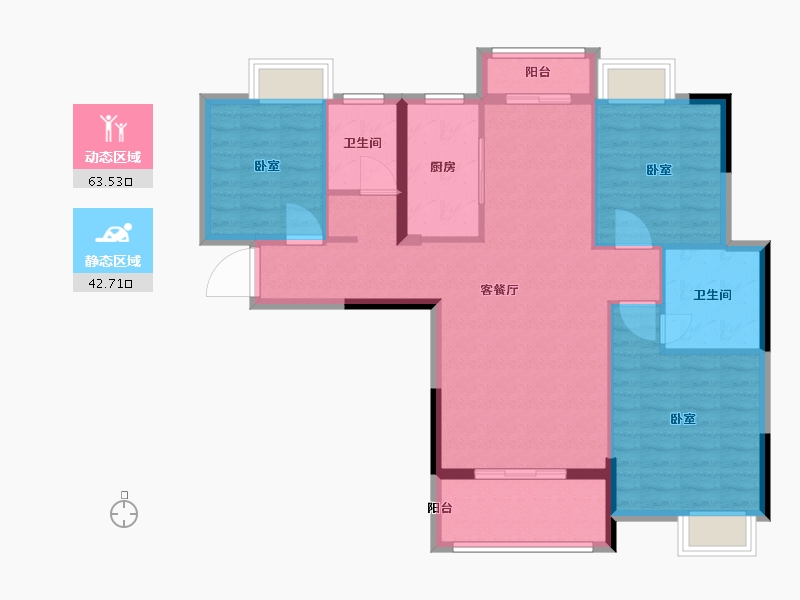 湖北省-武汉市-新港湾-96.00-户型库-动静分区