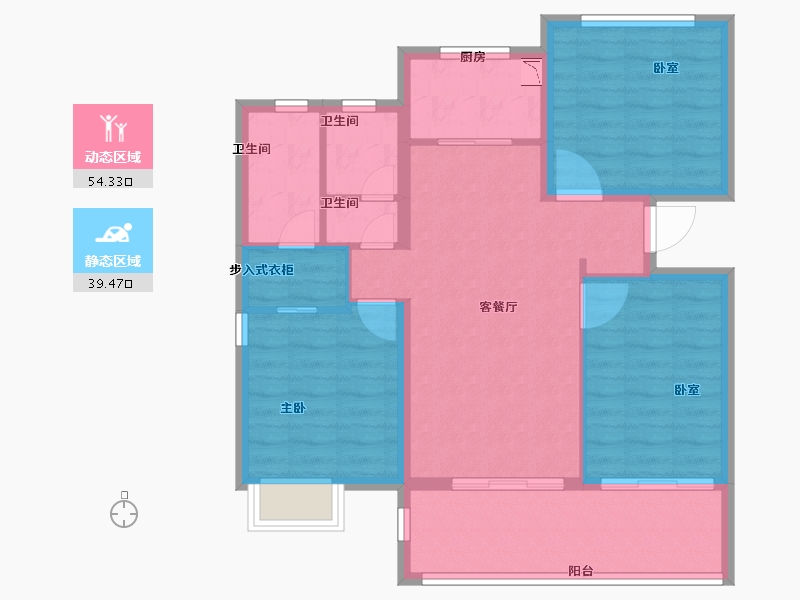 福建省-厦门市-保利住宅第5湾-84.00-户型库-动静分区