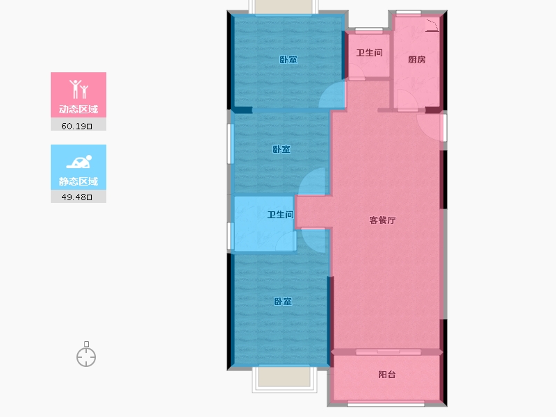 湖北省-黄石市-黄石中都巴黎城-99.94-户型库-动静分区