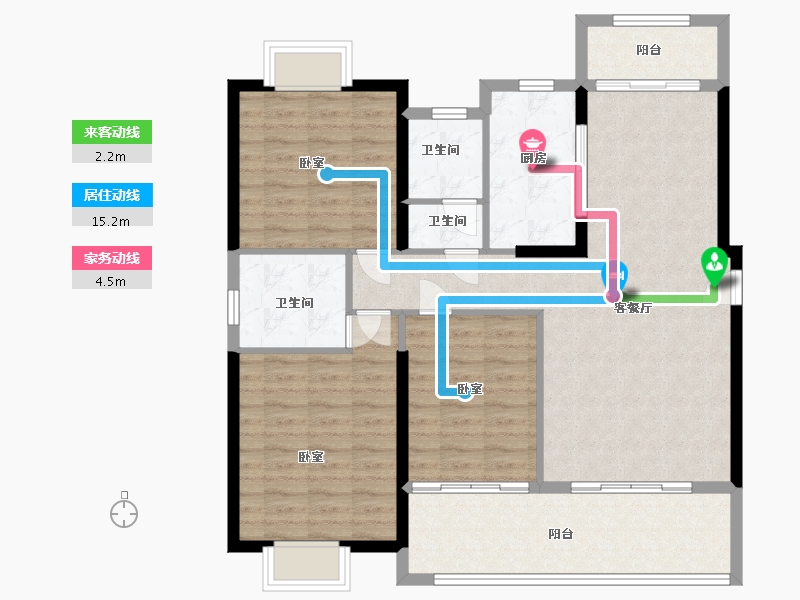 湖南省-岳阳市-中景世家-106.00-户型库-动静线