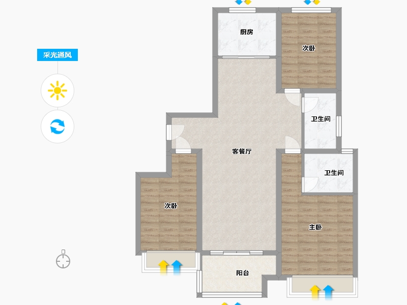 河南省-许昌市-中梁昱龙首府-98.00-户型库-采光通风