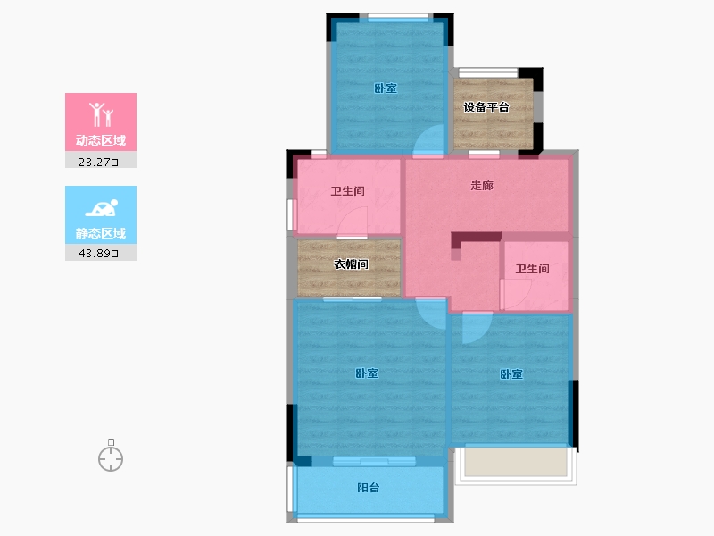 浙江省-绍兴市-阳光城檀悦-67.44-户型库-动静分区