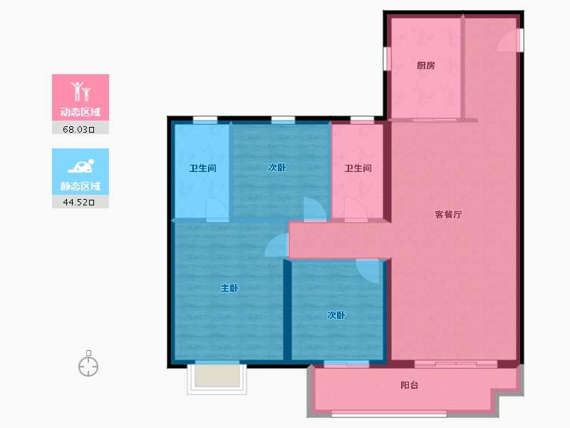 山东省-临沂市-儒辰璟宸府-102.00-户型库-动静分区