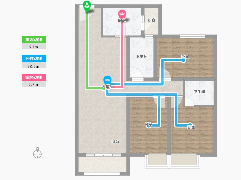 湖北省-黄石市-天行·御景庄园-93.42-户型库-动静线