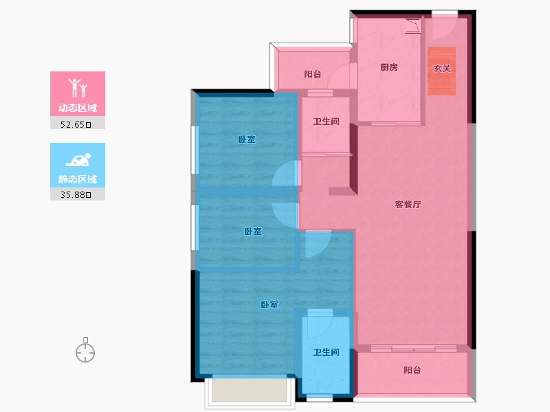 广东省-肇庆市-碧桂园龙熹山-78.19-户型库-动静分区