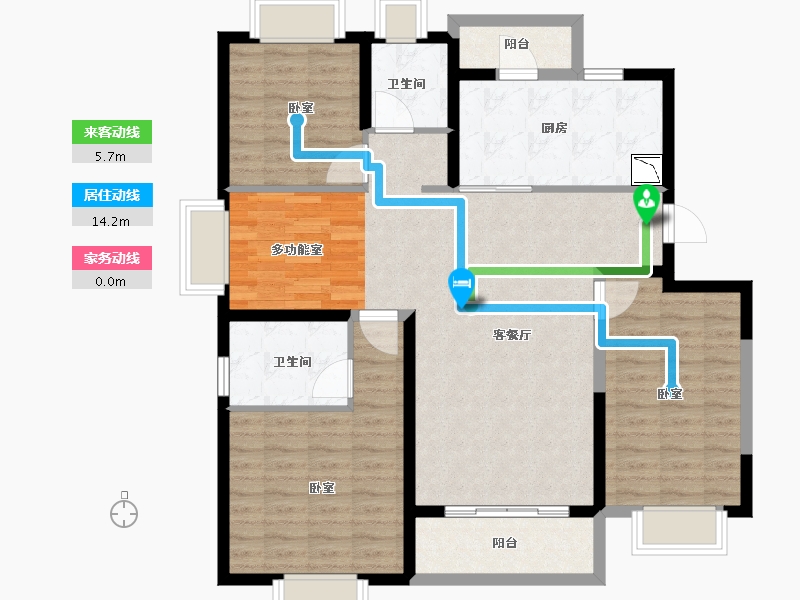 湖北省-武汉市-方岛金茂智慧科学城-111.00-户型库-动静线