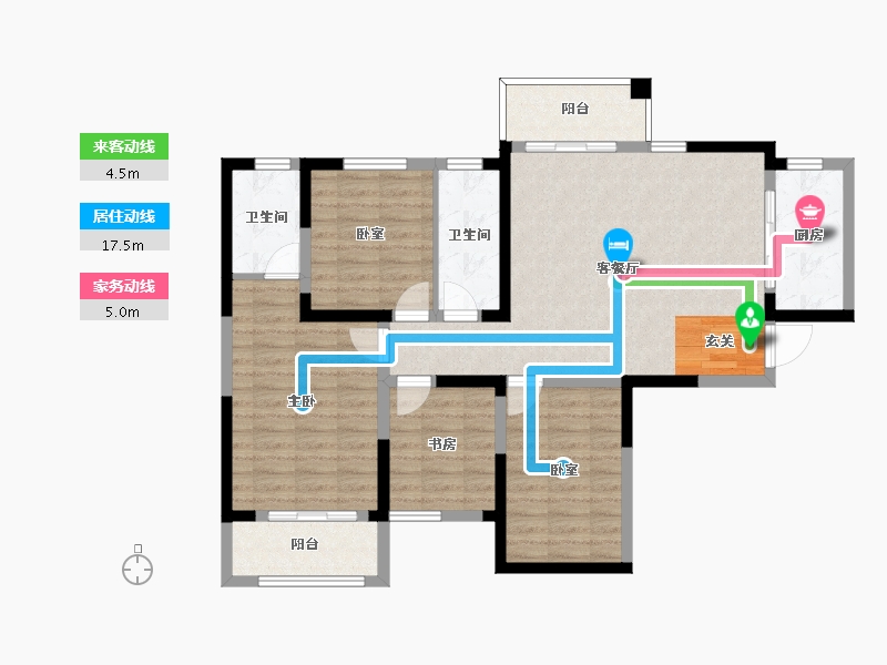 湖南省-长沙市-金恒·银杉里-101.64-户型库-动静线